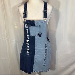Mickey Mouse Denim Overall Dress Size Medium